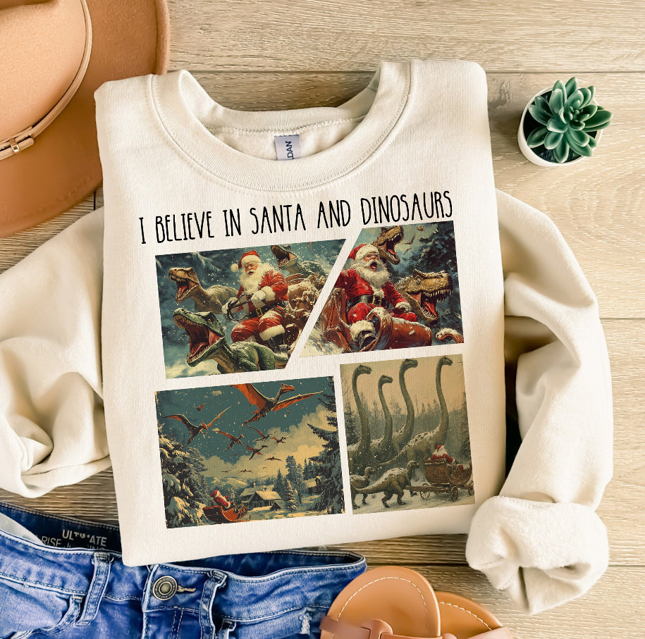 I Believe In Santa & Dinosaurs Kid’s Sweater