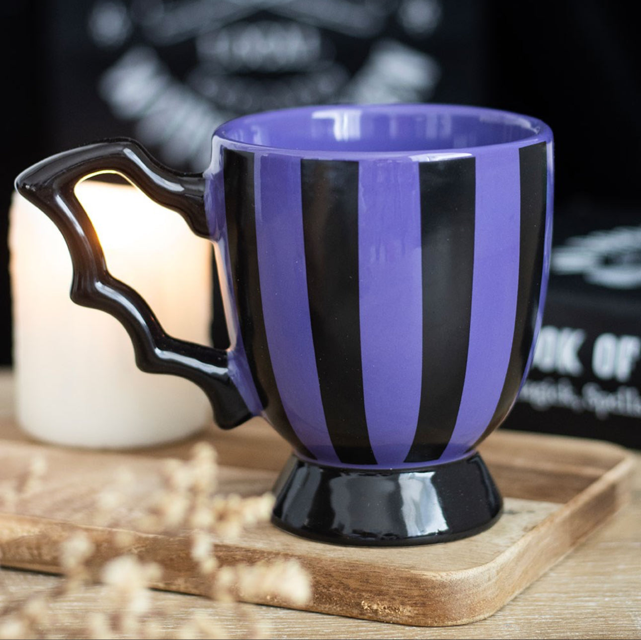 Purple Striped Batwing Teacup