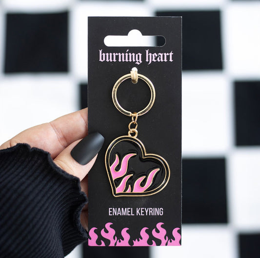 Burning Heart Keyring